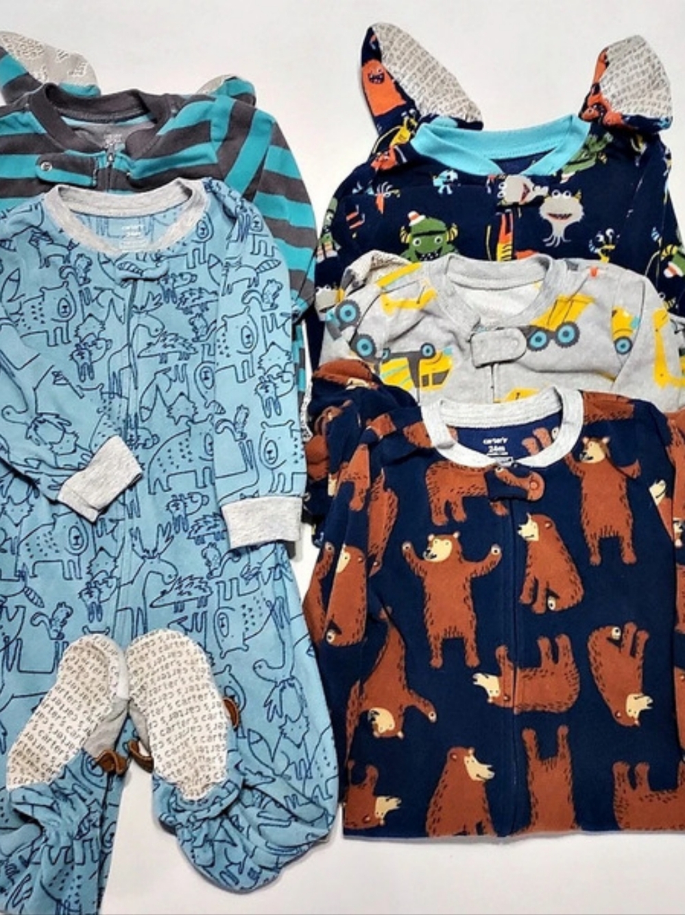 Carter's Baby Bear Fleece Sleep & Play Bundle Of 5 Baby 2T/24M